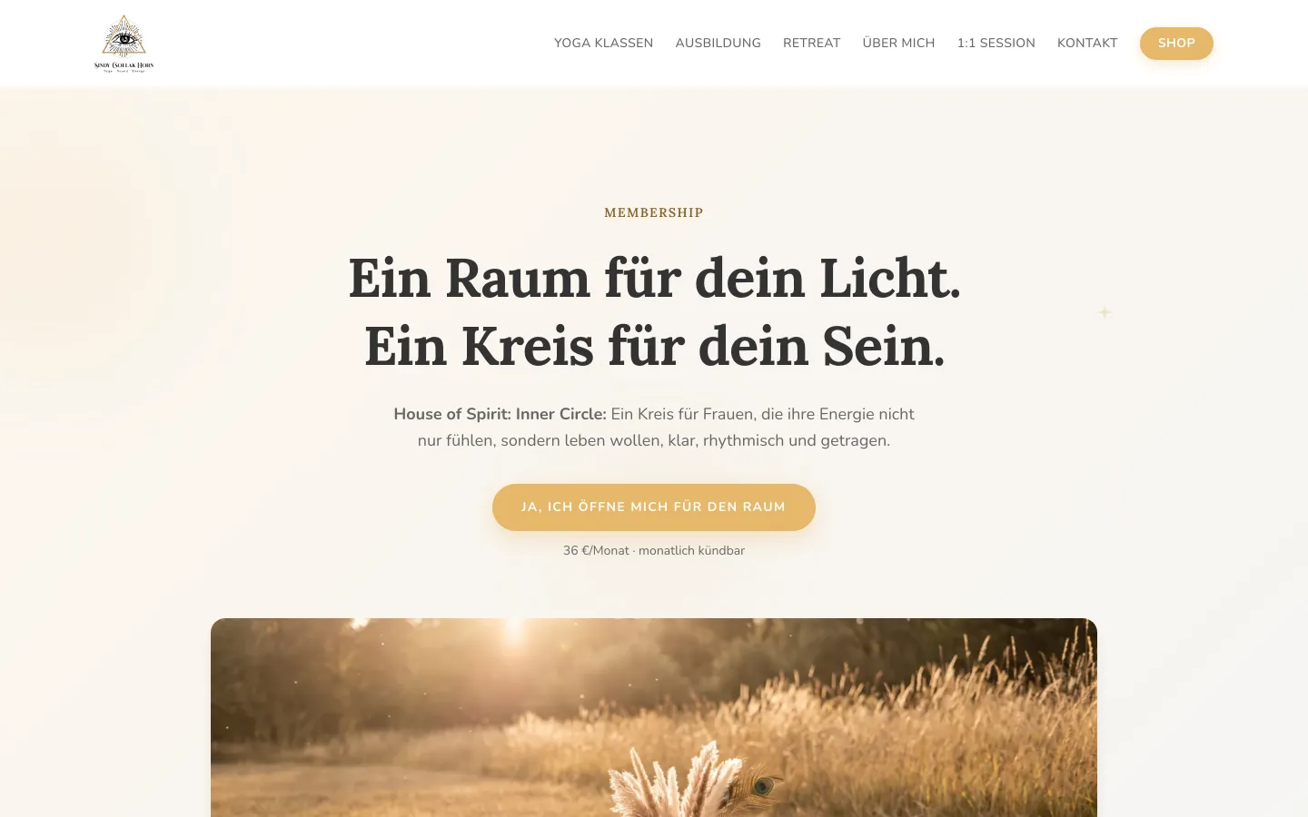Verkaufsseite der Mitgliedschaft (Desktop-Ansicht)
