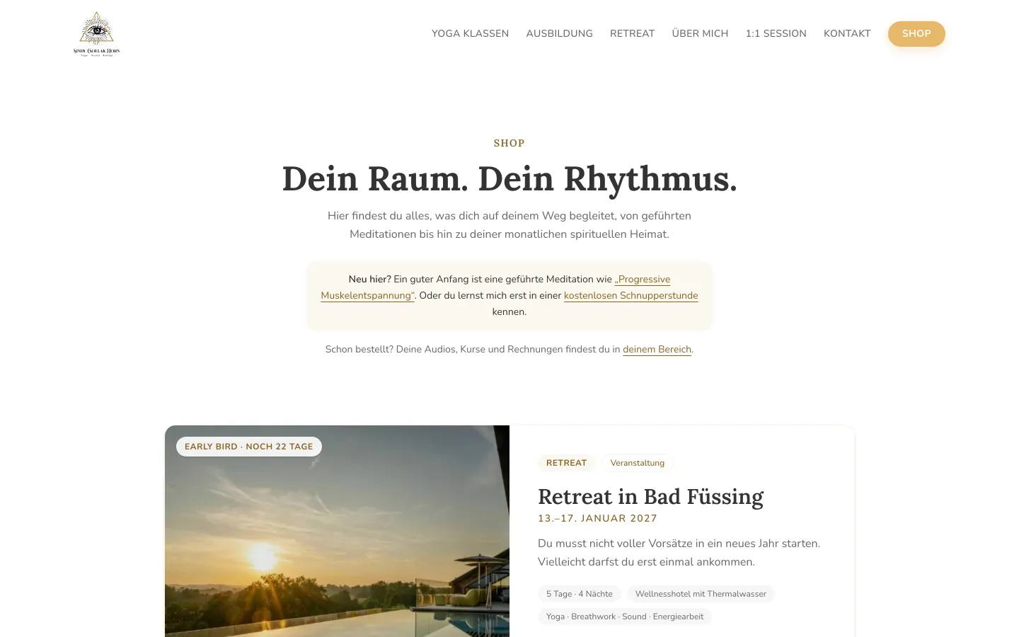 Shop-Übersicht (Desktop-Ansicht)
